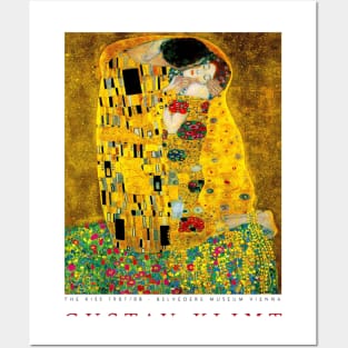 Gustav Klimt The Kiss 1907 Belvedere Museum Painting Print Posters and Art